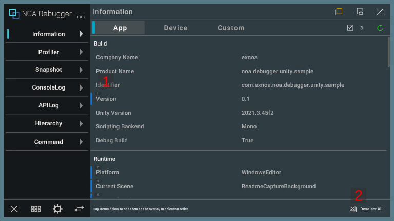 information-overlay-selection