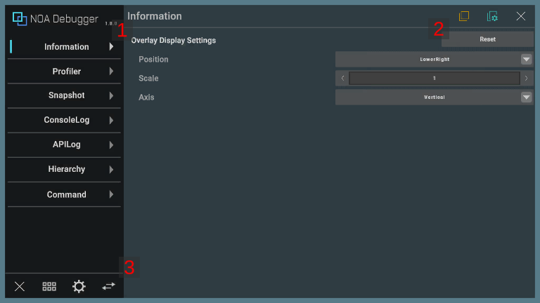 Information overlay settings