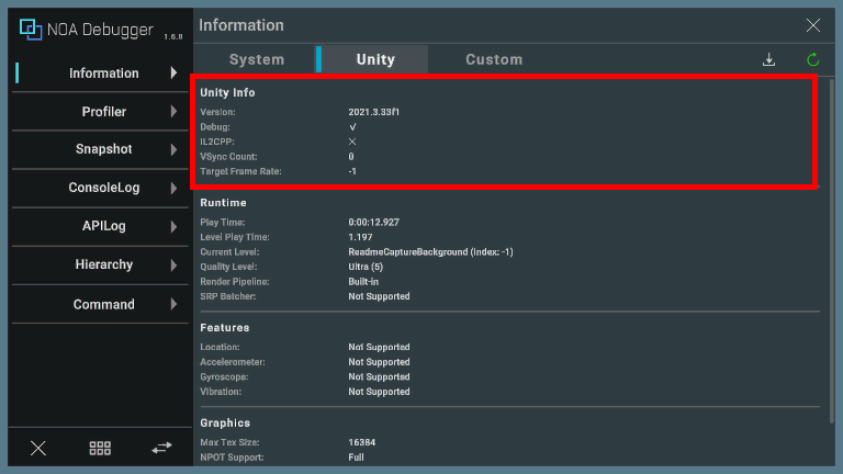 UnityInfo