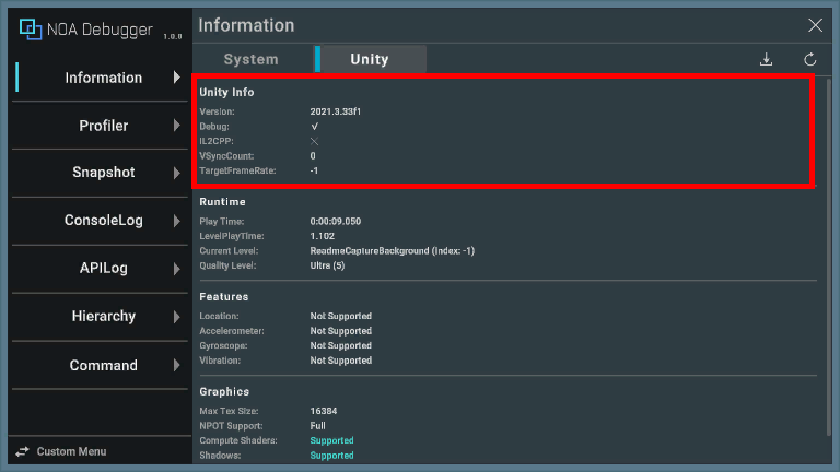 UnityInfo